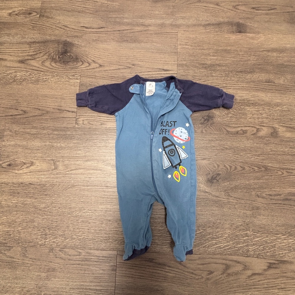 Newborn Burt's Bees Babyx1, Gerberx3 Footies Set w Elbow Patches & Graphics - Picture 7 of 11